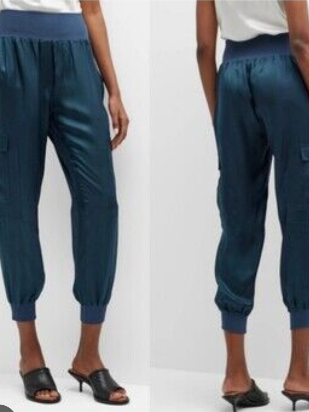 cinq a sept Teal Cargo Track Joggers